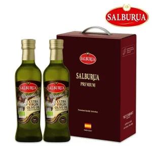 [살부루아] 유기농 엑스트라버진 올리브유 500ml 2병 선물세트