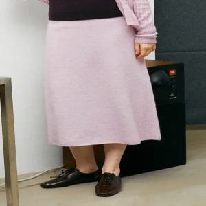 (정상가:195000원) 알파카 혼방 홀가먼트 에이라인 니트 스커트 [UFI4-KBS482N]