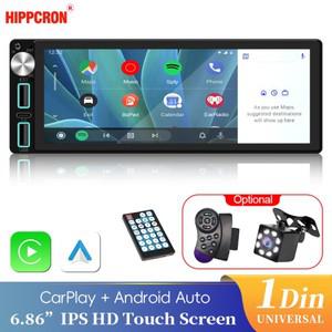 자동차 라디오 6.86 인치 1 Din 블루투스 Autoradio 유선 CarplayAndroid IPS 스크린 USBType-C 충전 7 색