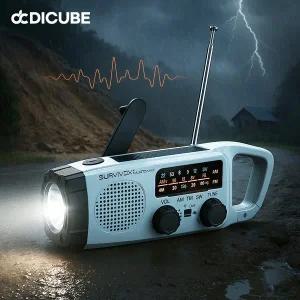 디큐브 다용도 서바이복스 라디오 비상용 랜턴 SOS 사이렌 충전 생존 캠핑라디오
