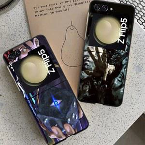 핸드폰케이스 센 J-주주츠 게토 스구루 케이스 갤럭시 Z 플립 6 5 4 3 z 플립6 플립5 플립4 5G 하드 폰 커버 플립3 스플릿 폴딩