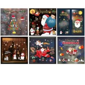 연말 파티 홈데코 산타 눈꽃 함박눈 윈도우 스티커 크리스마스스티커 창문꾸미기