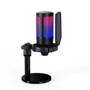 게이밍 마이크 핑크 거치대 방송용 녹음 하트 핫한조명