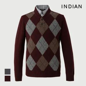 [INDIAN] 아가일 이중카라 니트_MITBPXWA201