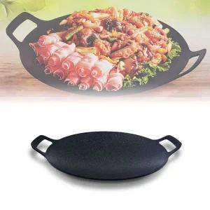 [골드스마일]캠핑 삼겹살 고기 불판 숯불 구이판 원형 그리들팬