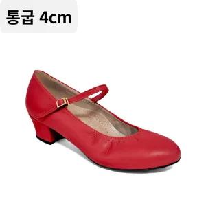 케이탑 D8092 레드 가죽 댄스화