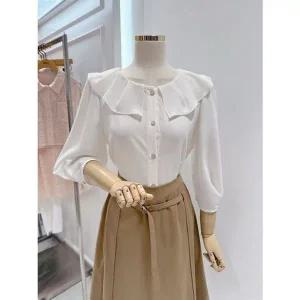 [NS홈쇼핑][ab.f.z] 라운드넥 프릴 블라우스(ATZ3HB47I)[35421167]