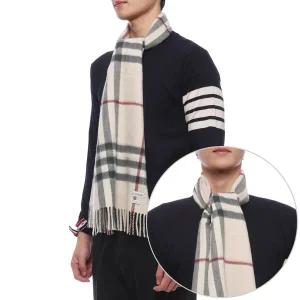 [버버리] 25FW 남성 체크 캐시미어 머플러 (8077884 STONE M 25F)