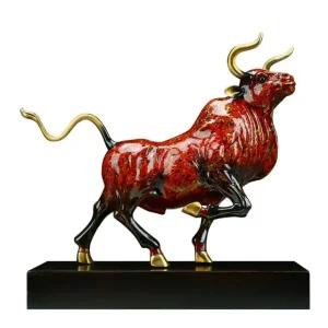 럭셔리 황소 조각상 행운 개업선물 재물운 시장 장식품