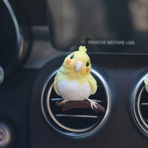 앵무새인형 차량용피규어 귀여운 왕관앵무 퀘이커 잉꼬 썬코뉴어 큐 방향제