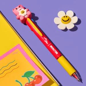 [위글위글X벨리곰] 피규어 멀티 4색 볼펜 - Smile We Love, 0.7mm 저점도 노크식 468008