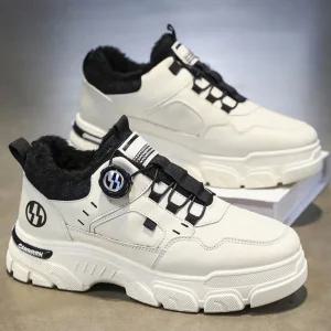 원터치 다이얼 버튼 포인트 털 안감 겨울 남성 운동화 eZM7+6gnZ