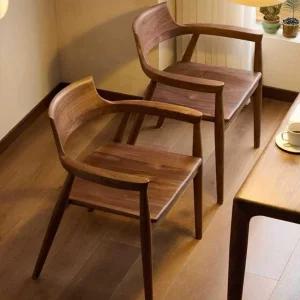 다이닝 체어 호두 월넛 팔걸이 식탁 체어 원목 고급 암 의자
