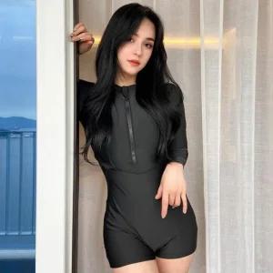 여성 무드 긴팔 올인원 래쉬가드 수영복 시크 스타일