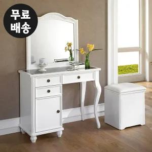 [벤티스가구]윌 엔틱 화장대 콘솔 수납 서랍장 안방 입식 화장대 서랍형 수납형 가구 900(화이트)