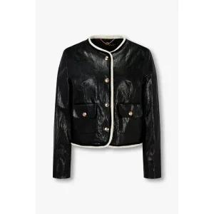 [GCUT](광주신세계)니트 트림 페이크 레더 자켓 (7214310304)