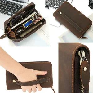 남자 장지갑 손가방 지퍼 카드 수납 남성지갑 가죽지갑