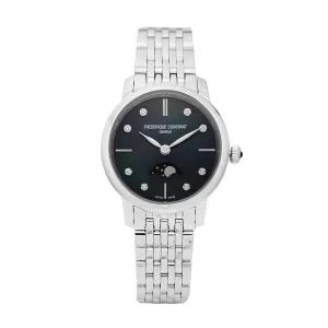 [프레드릭콘스탄트] 문페이즈 슬림 라인 메탈 여성시계 블랙 (FC-206MPBD1S6B)