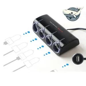 차량용 USB 전원 소켓 와인 디자인 4구 익스테리어용품 시거잭 차량용휴대폰충전기 차량용충전기