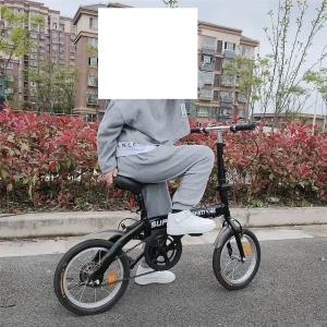 접이식자전거 초경량 초등학생 산책 바이크 14 16인치 자전거(검은색) - 16인치