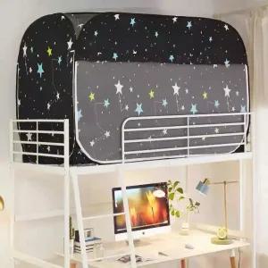 원터치 난방텐트 1인용 사각 보온 침대용 접이식 모기장 커튼형 기숙사 휴대용 방충망 텐트