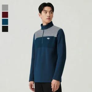 웨스트우드 남성 체크 배색 집업 티셔츠_WN4MCTS321