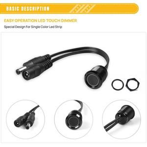 LED 조광기 DC 12V 24V 금속 Recessed 터치 센서 스위치 버튼 제어 스트립 무단 디 밍이 가능 DIY 침대 옷