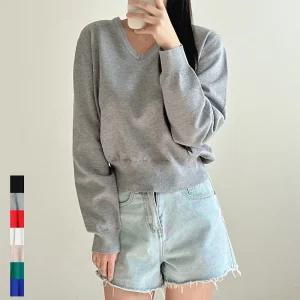 여성 브이넥 니트 긴팔 루즈핏 스웨터 봄가을 데일리룩 블랙 그레이 아이보리 연베이지 초록