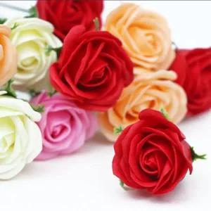 비누 소모품 미니 장미꽃 리본 케이크 장식