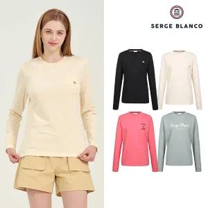 [세르즈블랑코] 소로나 로고 긴팔 티셔츠 여성 4컬러 택1