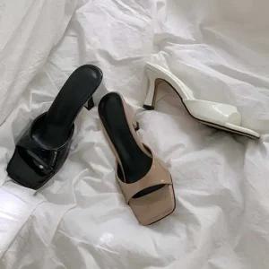 직장인 슬리퍼 형 구두 출근 룩 여름 오픈 뮬 하이힐 여성신발웨딩슈즈 여성스틸레토힐