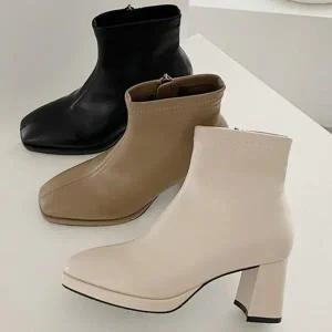 부츠 가을신상 힐 부티 롱구두 발목부츠 가을 봄신상-WFFN526