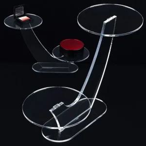 2단 원형 아크릴 진열대 디피용 소품진열 받침대 제품진열대 아크릴진열대 화장소품