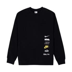 Nike Club Fleece+ Brushed Back Crew Black - Asia 나이키 클럽 플리스+ 브러쉬드 백 크루넥 블랙 - 아시