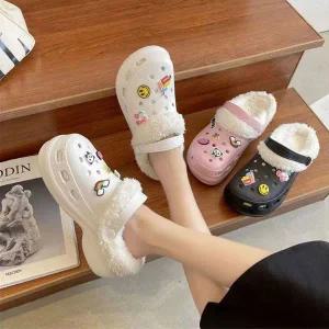 크록스 여름 겨울 슬리퍼 샌들 방한 내피털 따뜻한 신발