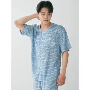 [하프클럽/]썸머레빗 반팔 레이온 남성 빅사이즈 잠옷 세트