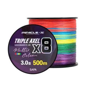 싸파 미라클 트리플악셀 8합사 500M 3호 오색 멀티/선상낚시 루어낚시 바다낚시 싸파낚시