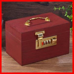 나무 상자 비밀번호 잠금 저금통 동전 상자 잠금장치가 있는 보물 상자 카드 달러 센트 어린이 선물용