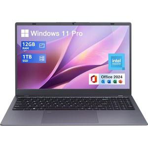 UOWAMOU 노트북 컴퓨터 15.6인치, 인텔 쿼드 코어 N95, 12GB LPDDR5 RAM 1TB NVMe SSD 노트북, FHD IPS 디스플레이, WiFi 5, BT5.0, USB 타입 C 및 지문, 2년 보증, Windows 11 Pro