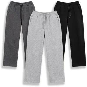 [디바옴므]겨울 보아털 안감 세미 와이드핏 스트레이트 밴딩 스판 팬츠 바지 기모 트레이닝