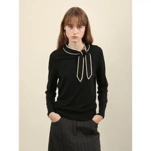 갤러리아 올리비아로렌 타이 배색 니트 VOCBL4W9121