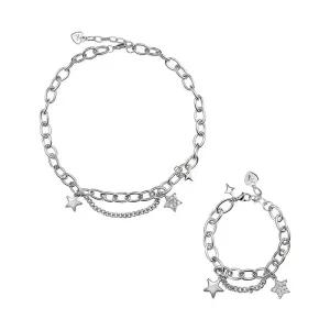 브이브이브이 [선물포장] [SET] 펑키 별 볼드 체인 써지컬 목걸이+팔찌