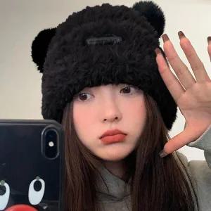 [콩심팥심]겨울모자 방한 털모자 여자 캐릭터 귀여운비니 여성비니