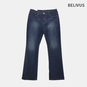 [빌리버스]남성 진청 데님 팬츠 세미부츠컷 청바지 빅사이즈 팬츠 워싱 데님진 BIP054