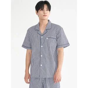 [하프클럽/]블럭ST 반팔 순면 남성 빅사이즈 잠옷 세트