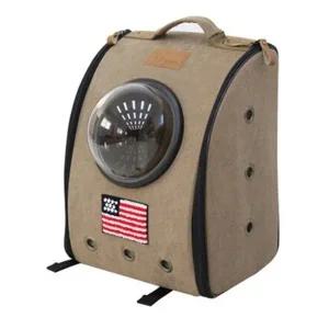 강아지 우주선 백팩 가방 다크브라운 1P 이동 외출 고양이캐리어