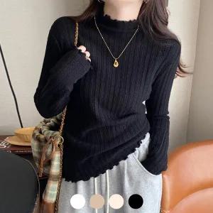 (예쎄) 물결넥 패턴 시스루 니트 티셔츠 (S4FTS014A)