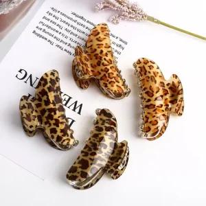 호피 헤어 집게핀 중형 사이즈