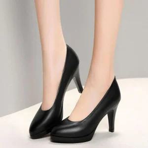 여자 깔끔한 구두 가보시 면접 무광 높은굽 펌프스힐