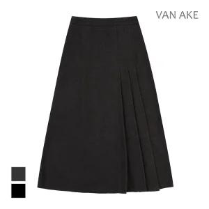 [반에이크] 언발 주름 롱스커트_VB3ZSKUG02Z